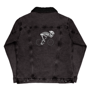 Embroidered Denim Sherpa Jacket - Muerto Loco