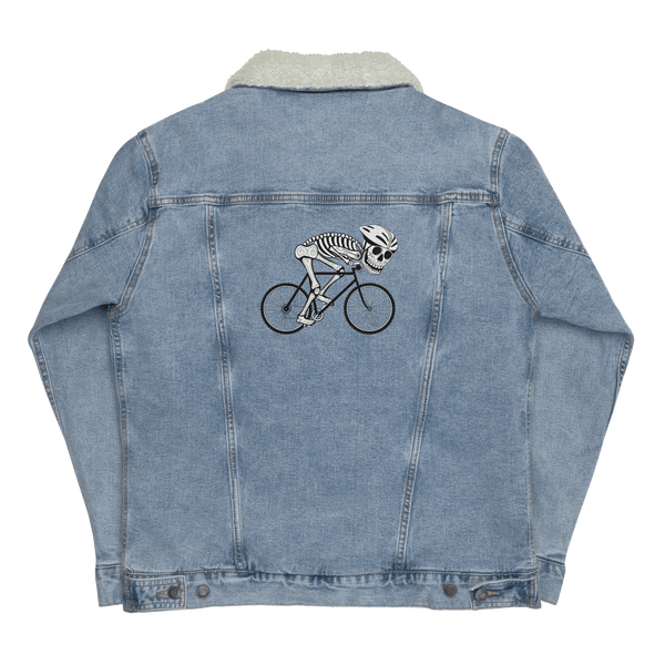 Embroidered Denim Sherpa Jacket - Muerto Loco