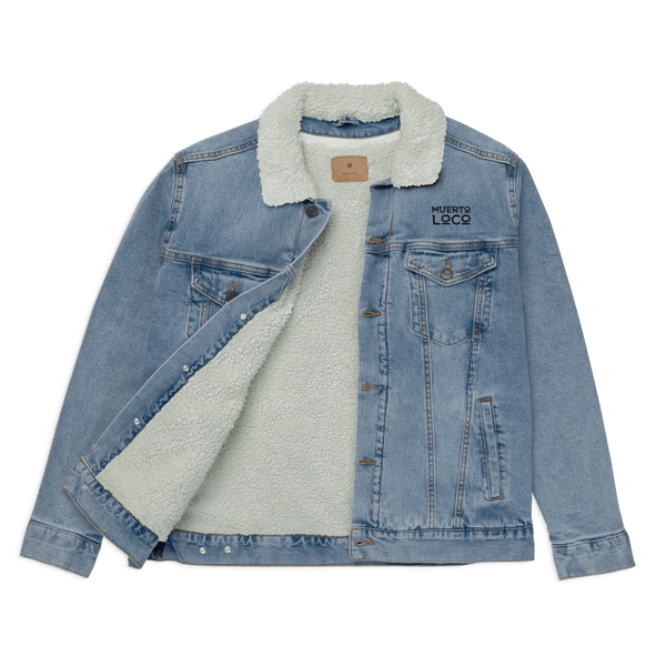 Embroidered Denim Sherpa Jacket - Muerto Loco