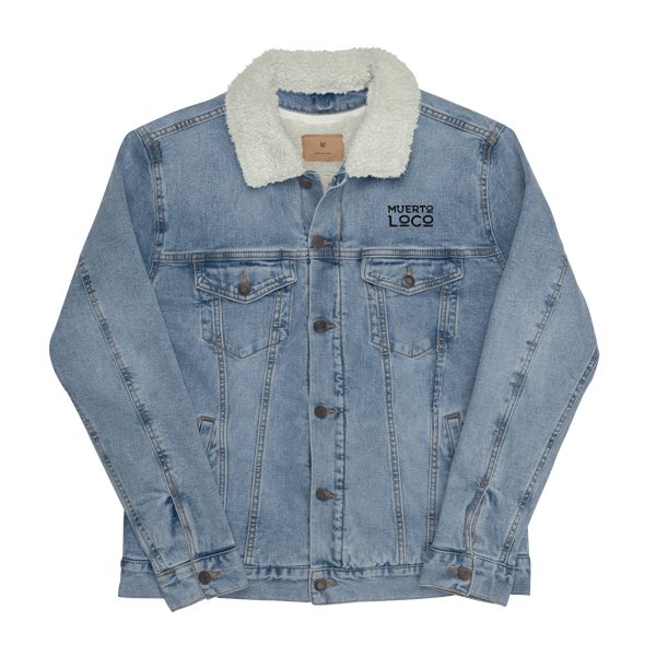 Embroidered Denim Sherpa Jacket - Muerto Loco